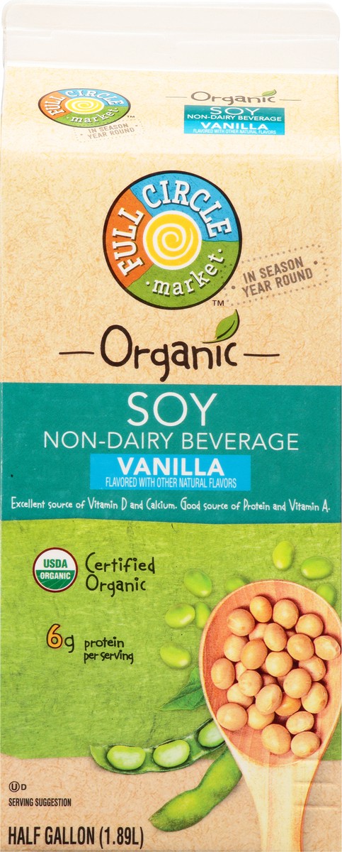 slide 2 of 14, Full Circle Market Organic Non-Dairy Vanilla Soy Beverage 0.5 gl, 64 fl oz