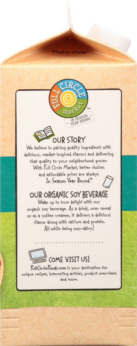 slide 4 of 14, Full Circle Market Organic Non-Dairy Vanilla Soy Beverage 0.5 gl, 64 fl oz