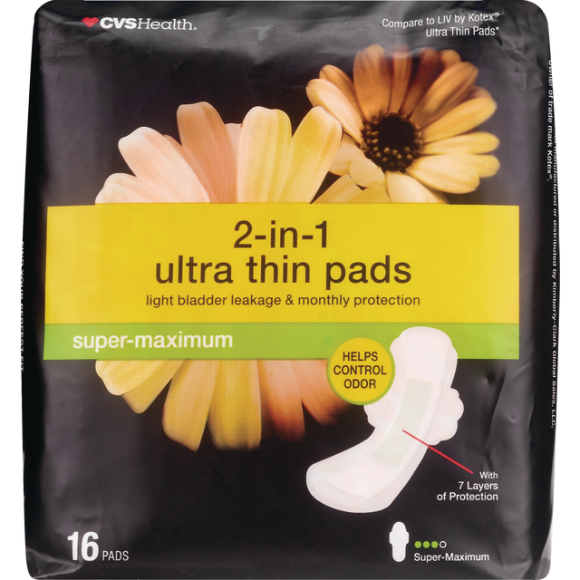 slide 1 of 1, Cvs Health Ultra-Thin Super/max, 16 Ct, 16 ct