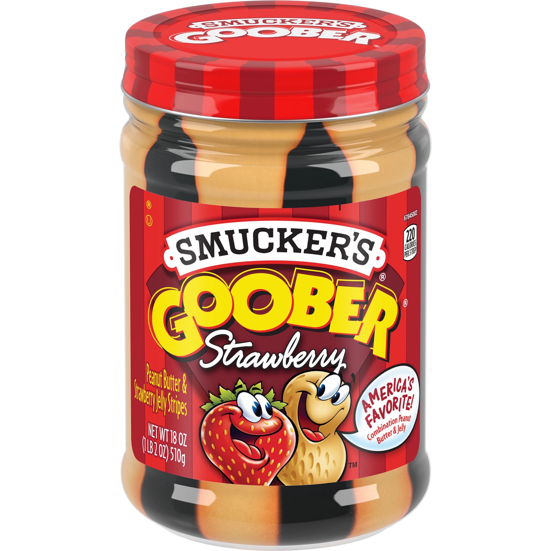 slide 1 of 6, Smucker's Goober Peanut Butter and Strawberry Jelly Stripes, 18 Ounces, 18 oz