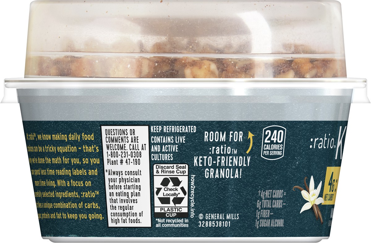 slide 7 of 9, :ratio Keto Friendly Vanilla Yogurt Cultured Dairy Snack With Granola, 4.7 oz