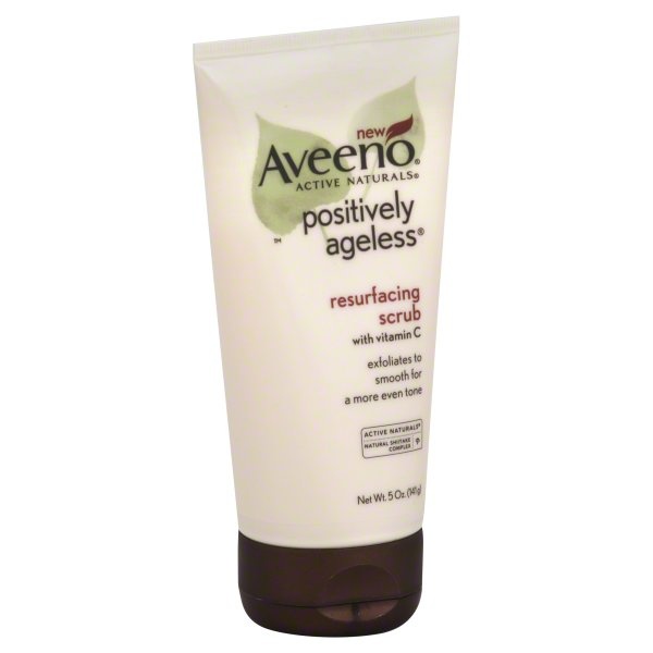 slide 1 of 1, Aveeno Active Naturals Positively Ageless Resurfacing Scrub With Vitamin C, 5 oz