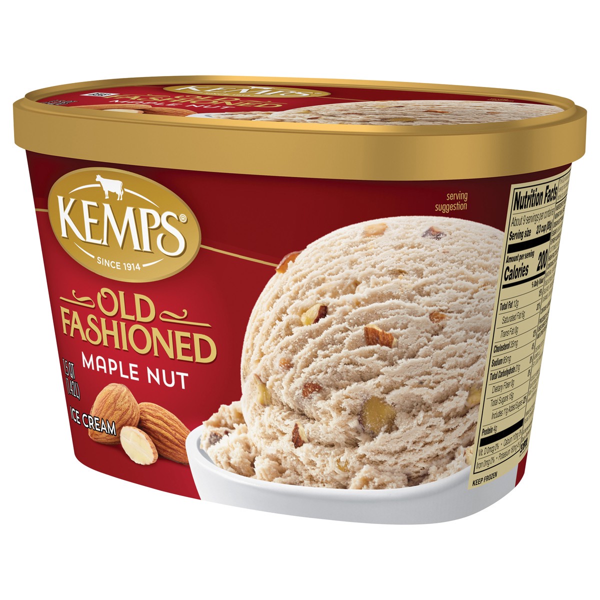 slide 11 of 13, Kemps Old Fashioned Maple Nut Ice Cream, 1.5 qt