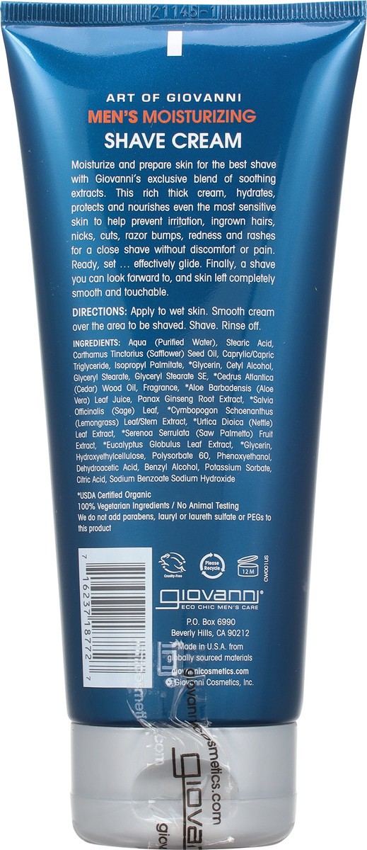 slide 6 of 9, Giovanni Moisturizing Men Cedarwood Collection Shave Cream 7 fl oz, 7 fl oz