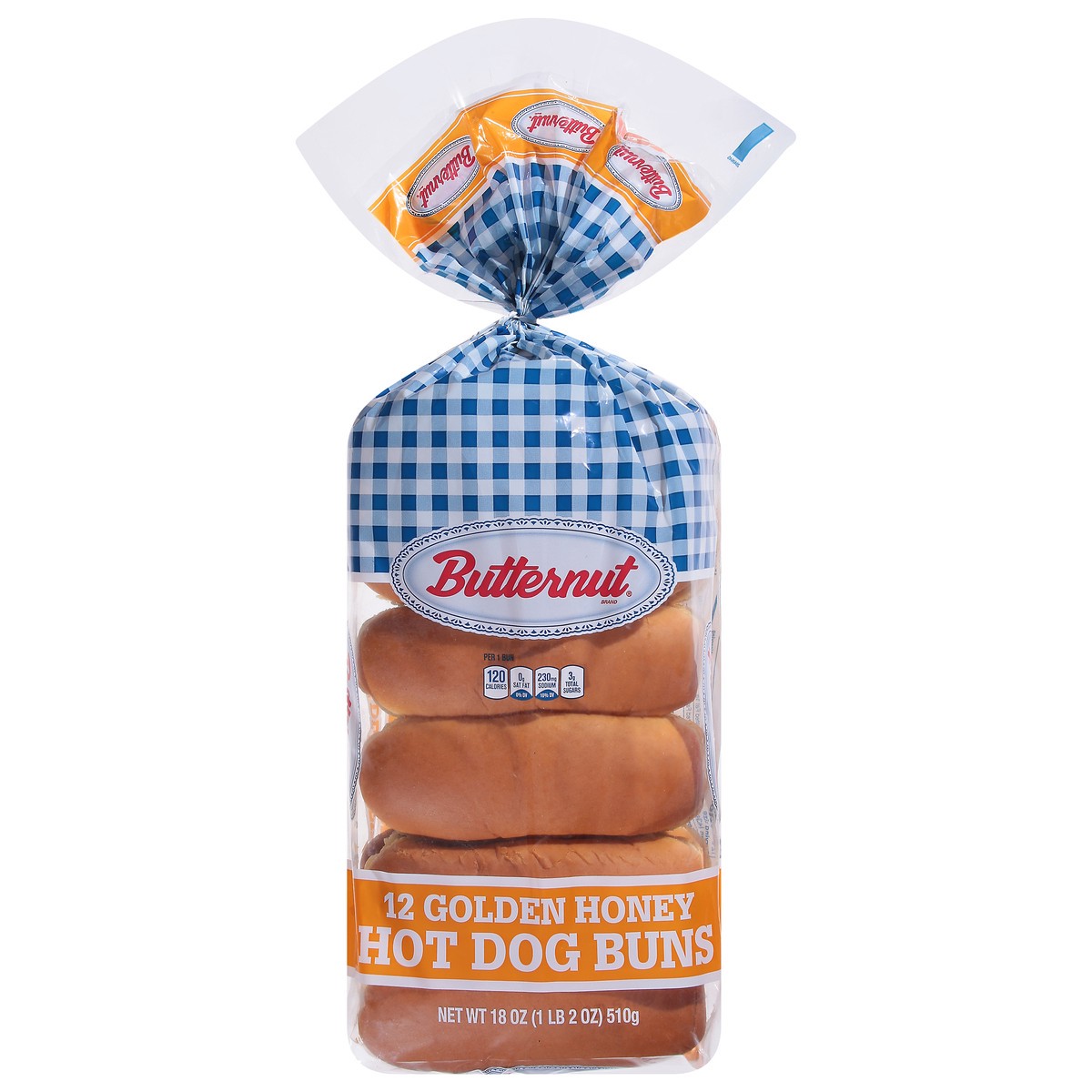 slide 1 of 9, Butternut Golden Honey Hot Dog Buns, 18 oz