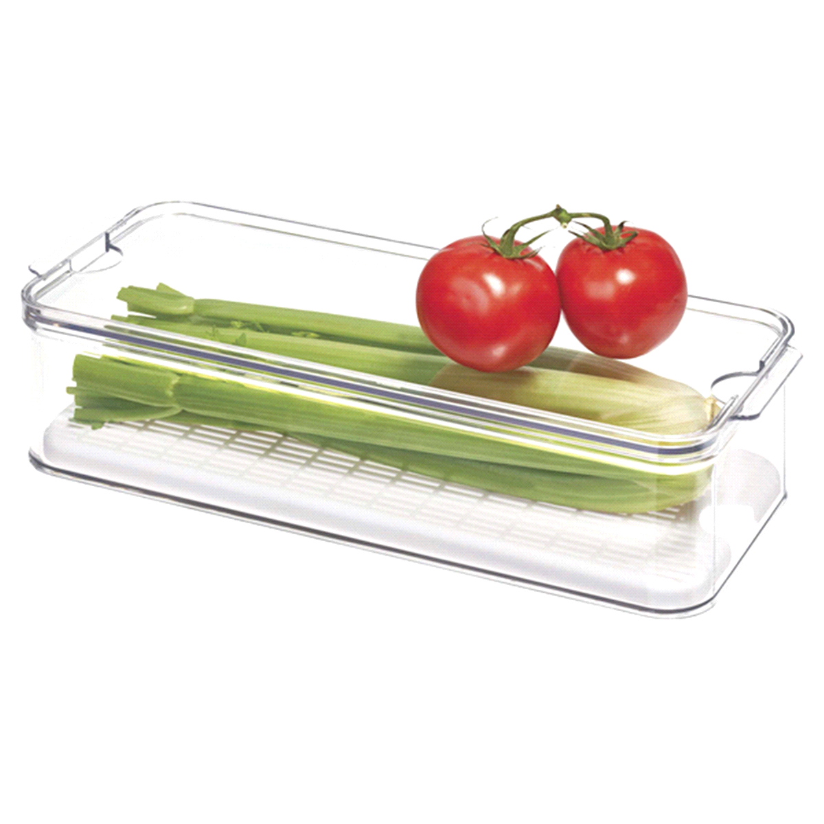 slide 1 of 9, Interdesign Clear Crisp Produce Bin, 1 ct