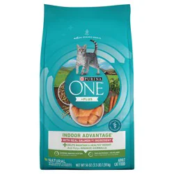 Purina ONE Natural Low Fat, Indoor Dry Weight Control High Protein Cat Food Plus Indoor Advantage With Real Salmon