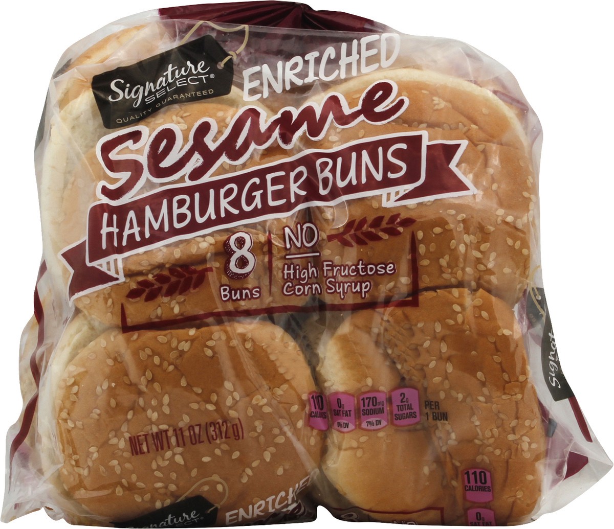 slide 3 of 10, Signature Select Hamburger Buns 8 ea, 8 ct