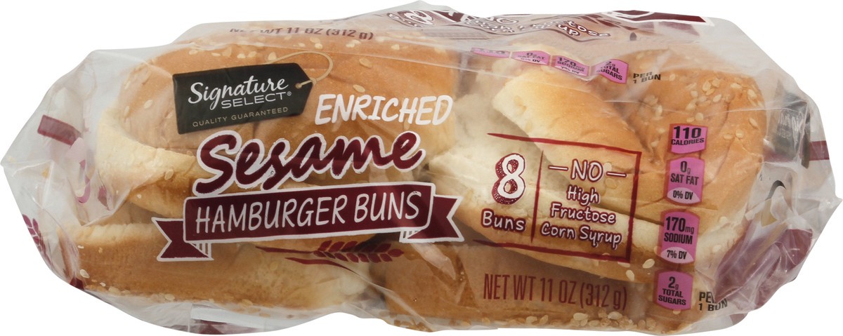 slide 2 of 10, Signature Select Hamburger Buns 8 ea, 8 ct