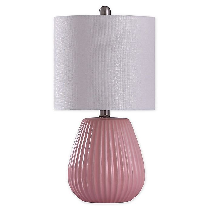 slide 1 of 2, Stylecraft Hapton Table Lamp - Pink with Fabric Lampshade, 1 ct