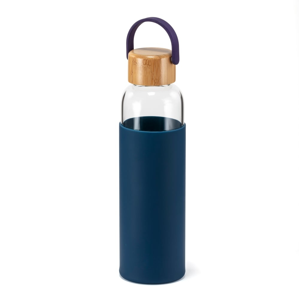 slide 1 of 1, Hd Designs Outdoors Glass Bottle With Bamboo Lid - Sodalite Blue, 17 oz