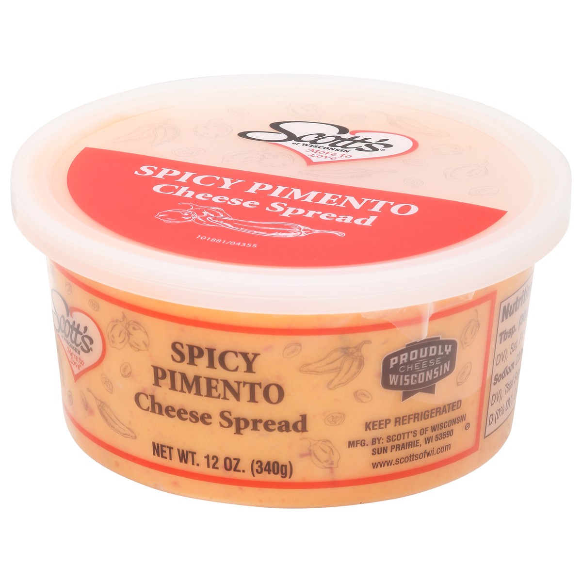 slide 3 of 14, Scott's of Wisconsin Spicy Pimento Cheese Spread 12 oz, 12 oz
