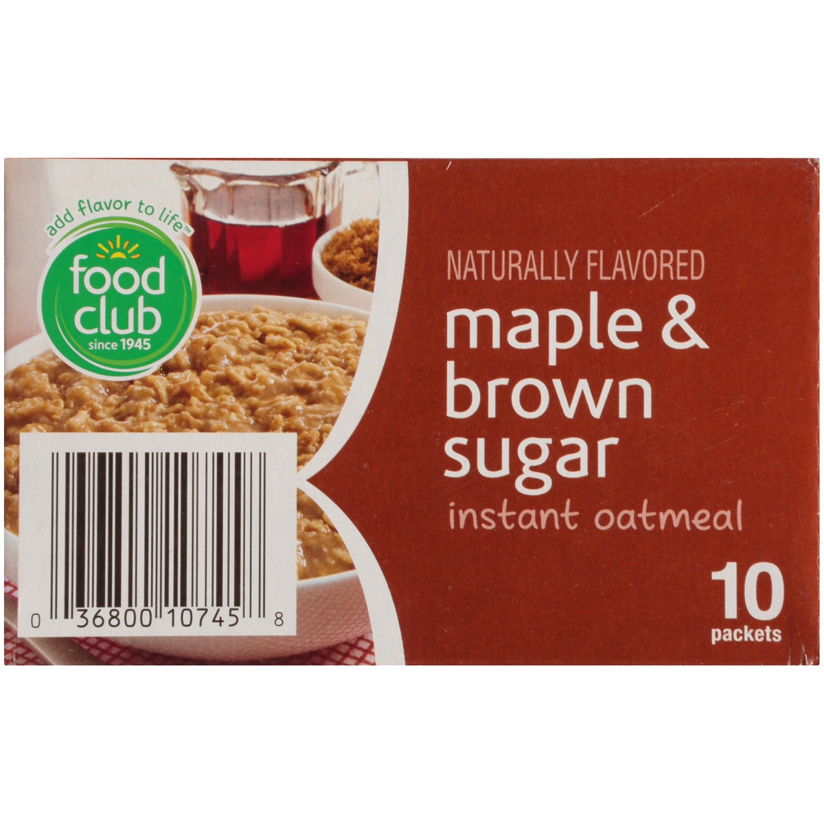 slide 7 of 9, Food Club Maple & Brown Sugar Instant Oatmeal Packet 10 ea, 10 ct