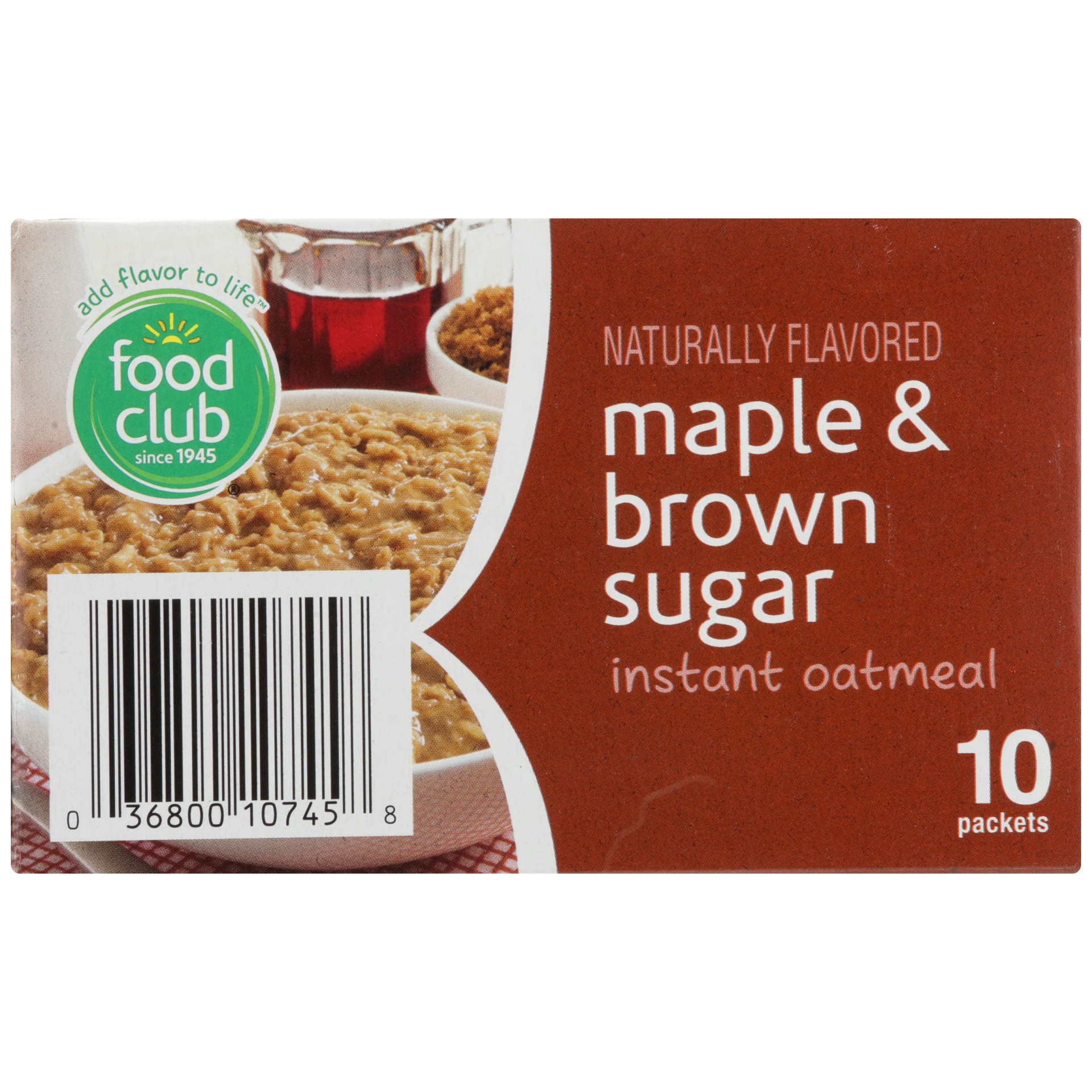slide 4 of 6, Food Club Instant Oatmeal Maple & Brown Sugar Flavor, 15.1 oz