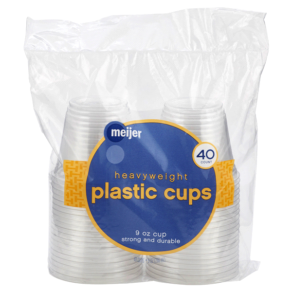 slide 1 of 2, MeijerClear Plastic Cups, 40 ct