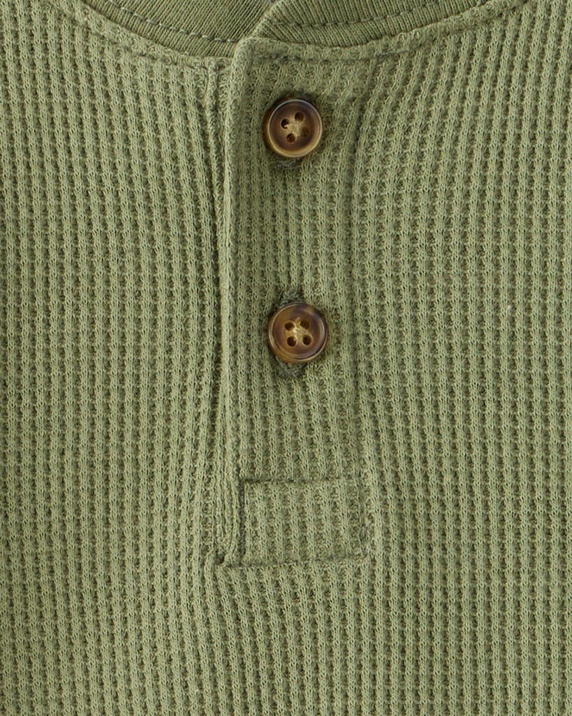 slide 2 of 2, Oshkosh Baby Boy Long-Sleeve Henley T-Shirt - Green Green 18M, 1 ct