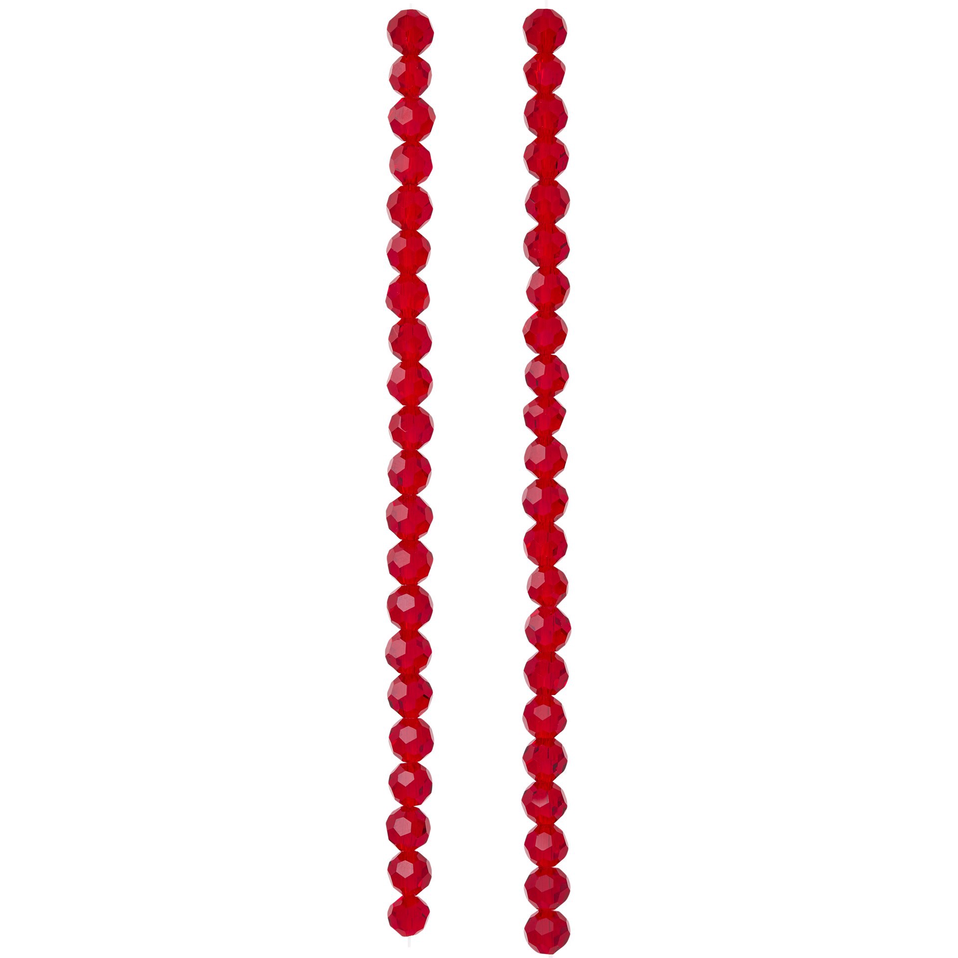 slide 3 of 3, Ruby Faceted Glass Round Beads, 6mm By Bead Landing, 6 mm
