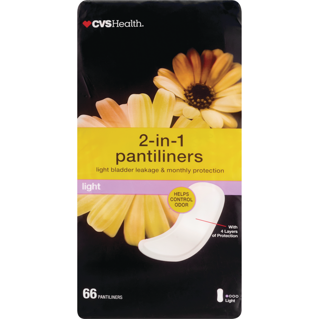 slide 1 of 1, Cvs Health 2in1 Panty Liners, 66 Ct, 66 ct