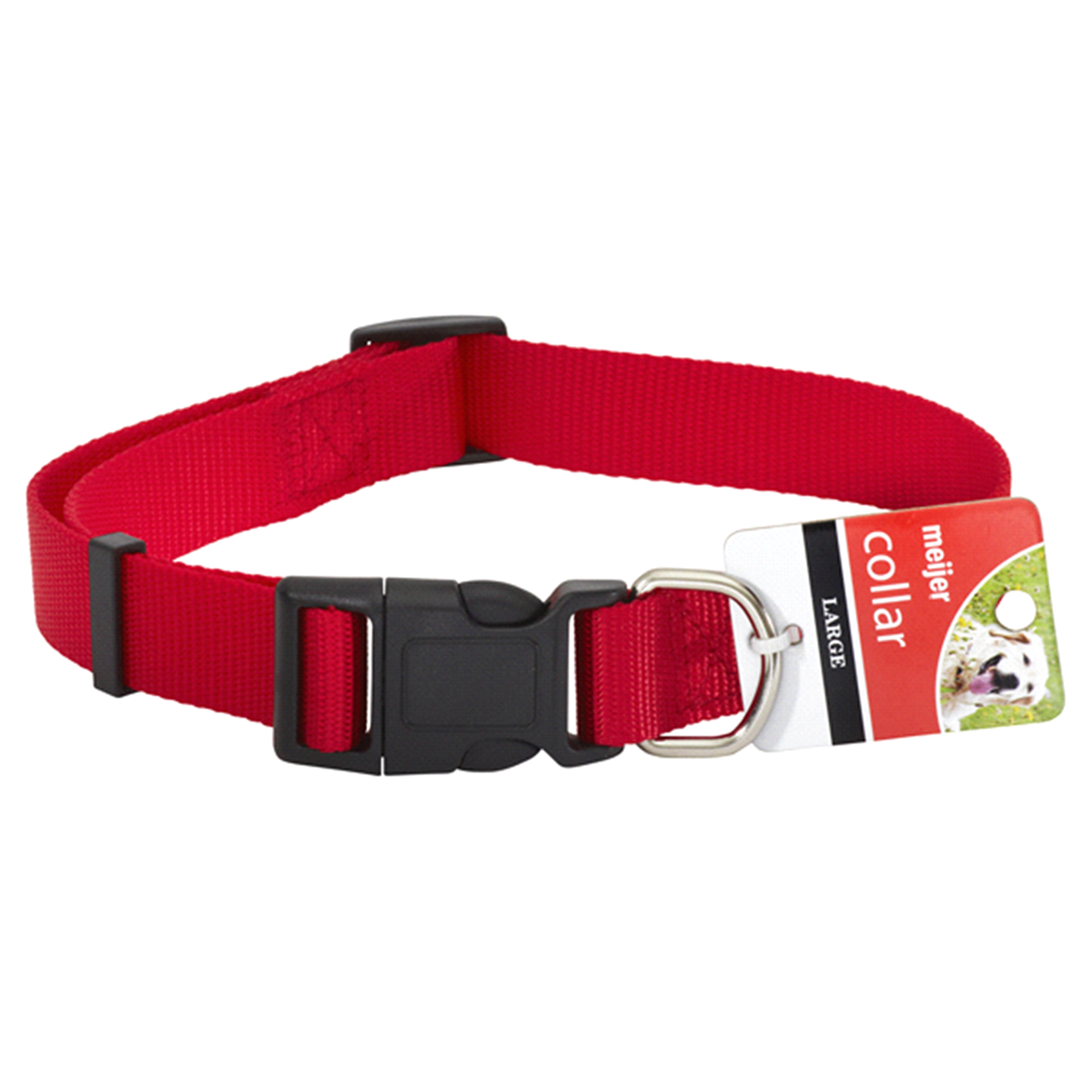 slide 1 of 1, Meijer Adjustable Dog Collar, Red, Large, LARGE     