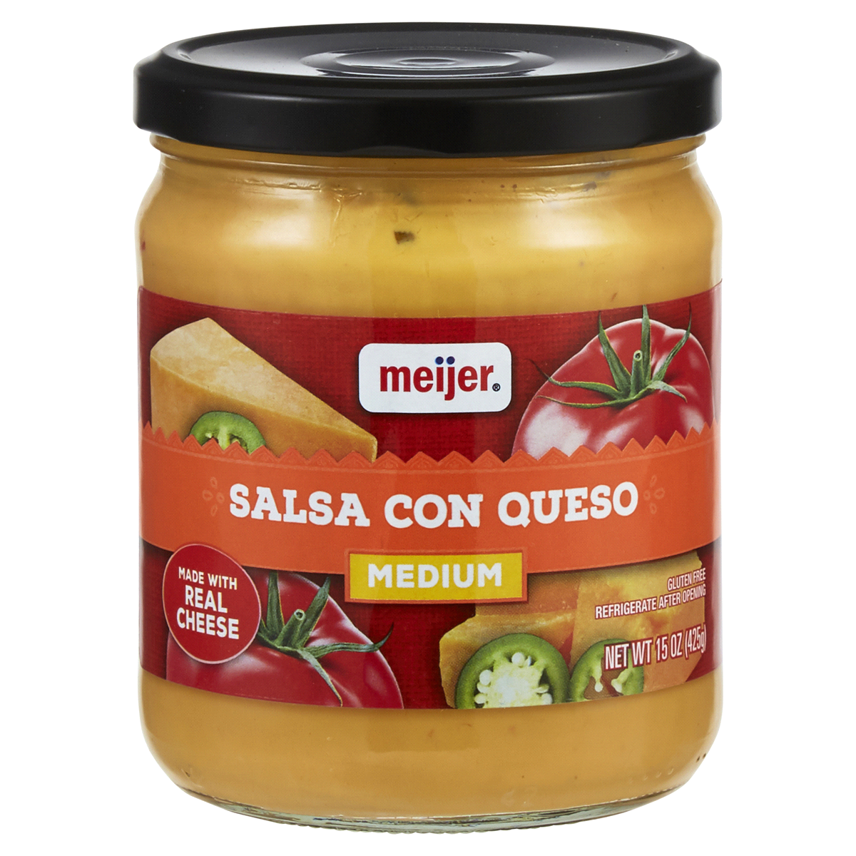 slide 1 of 9, Meijer Salsa Con Queso, 15.5 oz