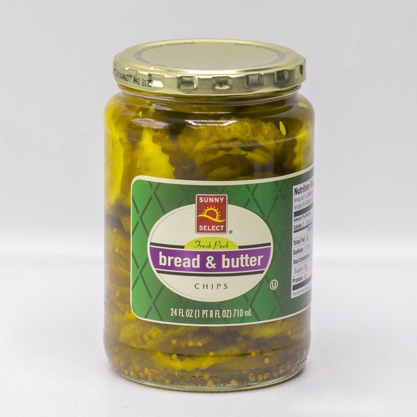 slide 1 of 1, Sunny Select, Bread & Butter Pickle Chips, 24 oz