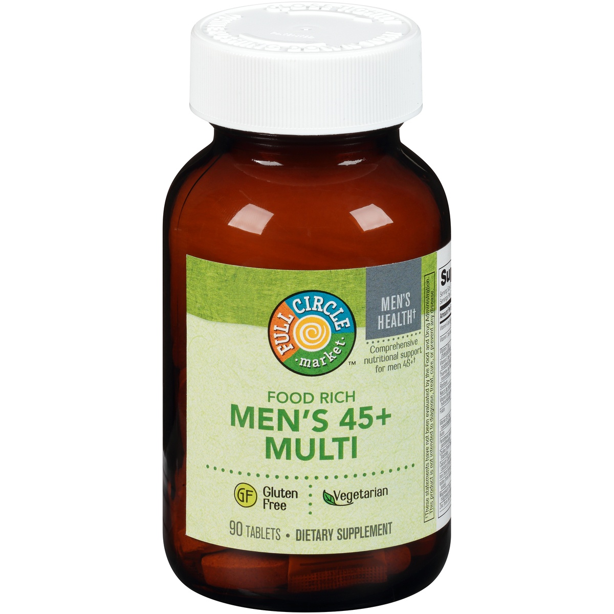 slide 1 of 1, Full Circle Market Food Rich Men'S 45+ Multi Comprehensive Nutritional Support For Men Dietary Supplement Vegetarian Tablets, 90 ct