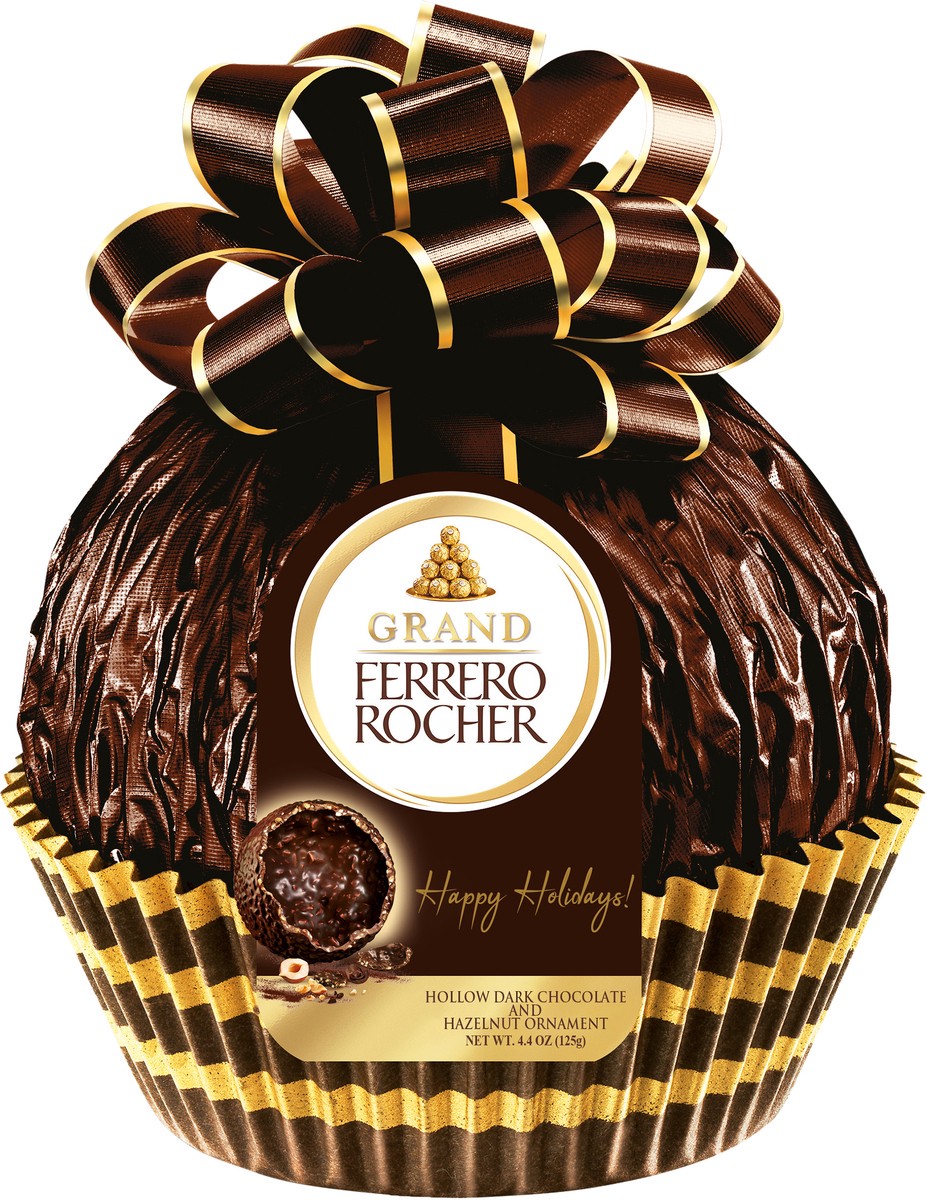 slide 3 of 3, Ferrero Rocher Grand Hollow Dark Chocolate and Hazelnut Ornament 4.4 oz, 4.4 oz