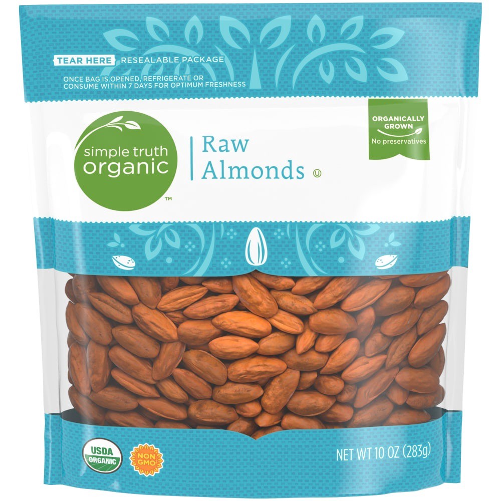 slide 1 of 3, Simple Truth Organic Raw Almonds, 10 oz