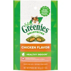 Feline Greenies SmartBites Premium Healthy Indoor Chicken Flavor Cat Treats 2.1 oz