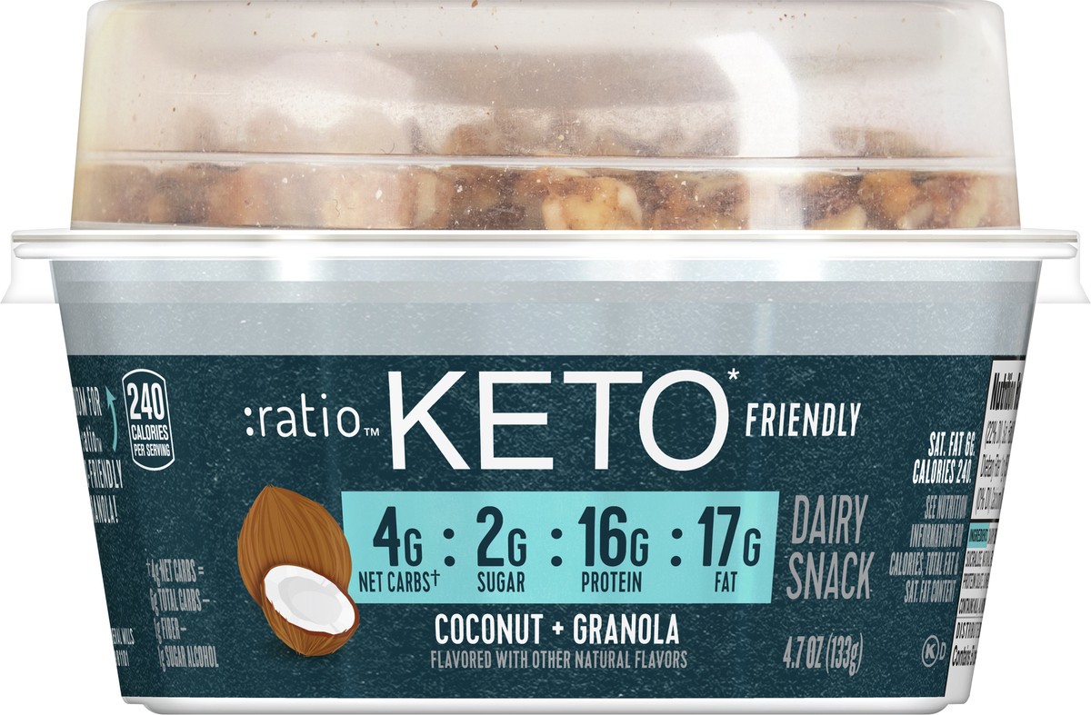 slide 13 of 13, :ratio Keto Friendly Coconut Yogurt Cultured Dairy Snack With Granola, 4.7 oz