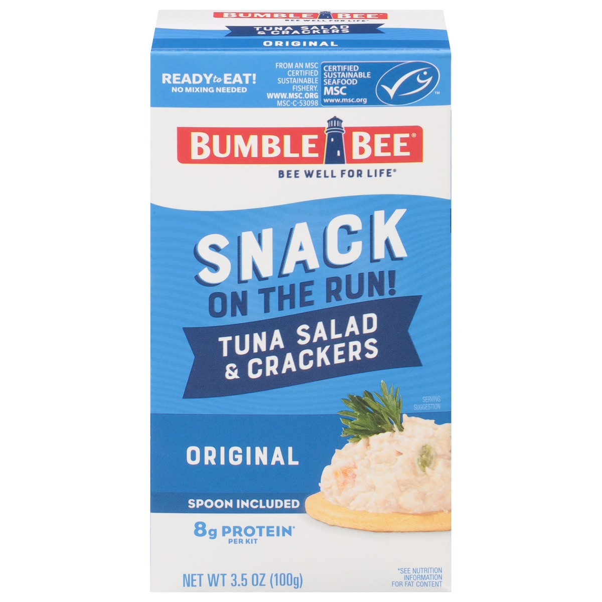 slide 1 of 24, Bumble Bee Snack on the Run! Original Tuna Salad & Crackers 3.5 oz, 3.5 oz