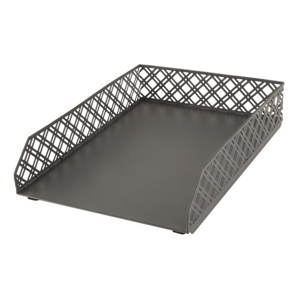 slide 2 of 4, Realspace Acrylic Magazine File Holder, 11-3/4"H X 4-1/8"W X 9-7/8"D, Clear/Gold, 1 ct