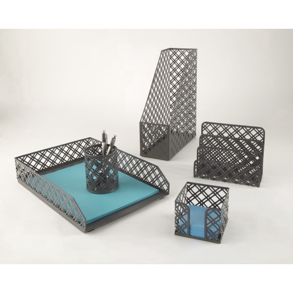 slide 4 of 4, Realspace Acrylic Magazine File Holder, 11-3/4"H X 4-1/8"W X 9-7/8"D, Clear/Gold, 1 ct