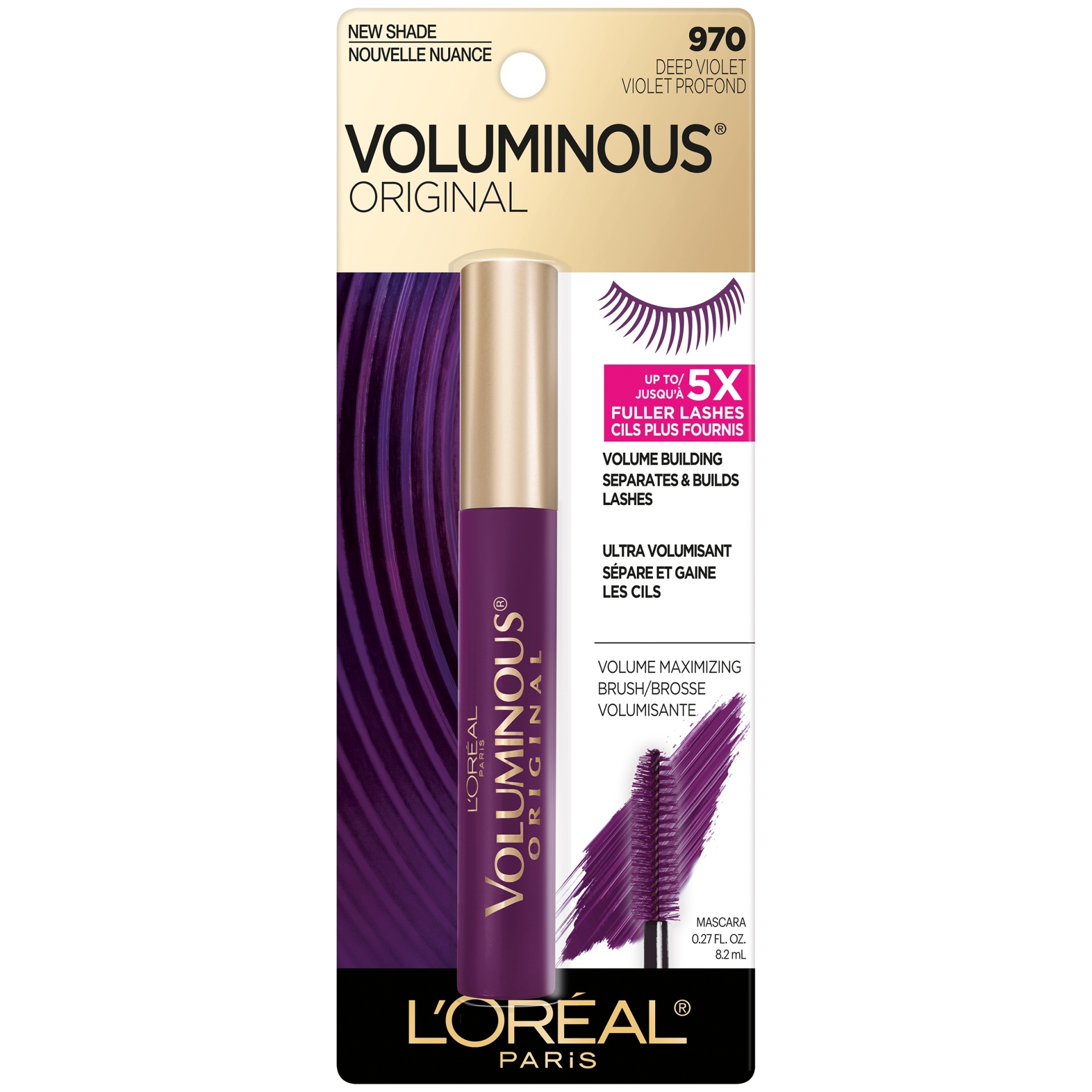 slide 1 of 1, L'Oréal Voluminous Original Mascara, Deep Violet 970, 0.27 fl oz