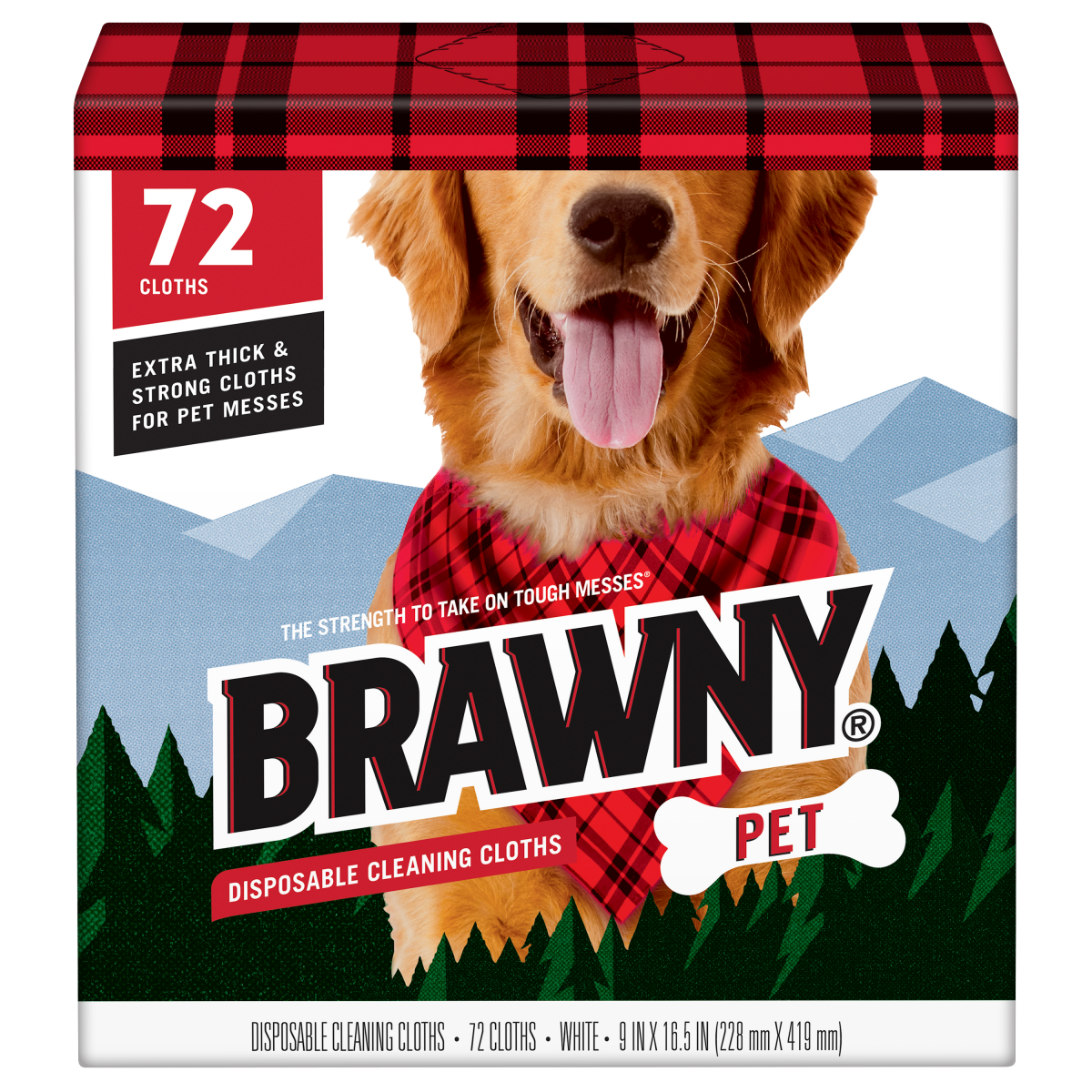 slide 1 of 1, Brawny Pet Disposable Cleaning Cloths, XXL Scrub Cloths, 72 ct