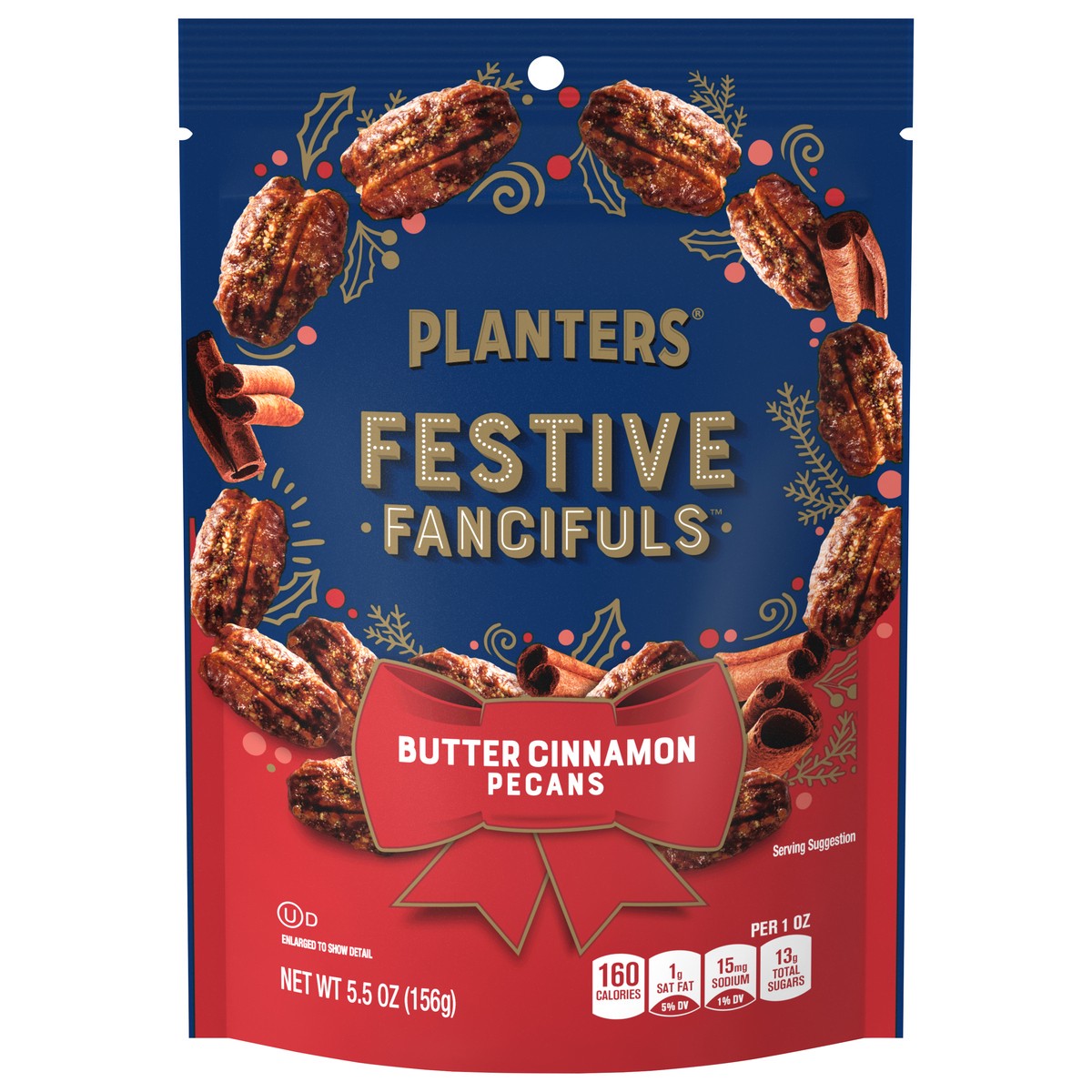 slide 1 of 11, Planters Festive Fancifuls Butter Cinnamon Pecans 5.5 oz, 5.5 oz