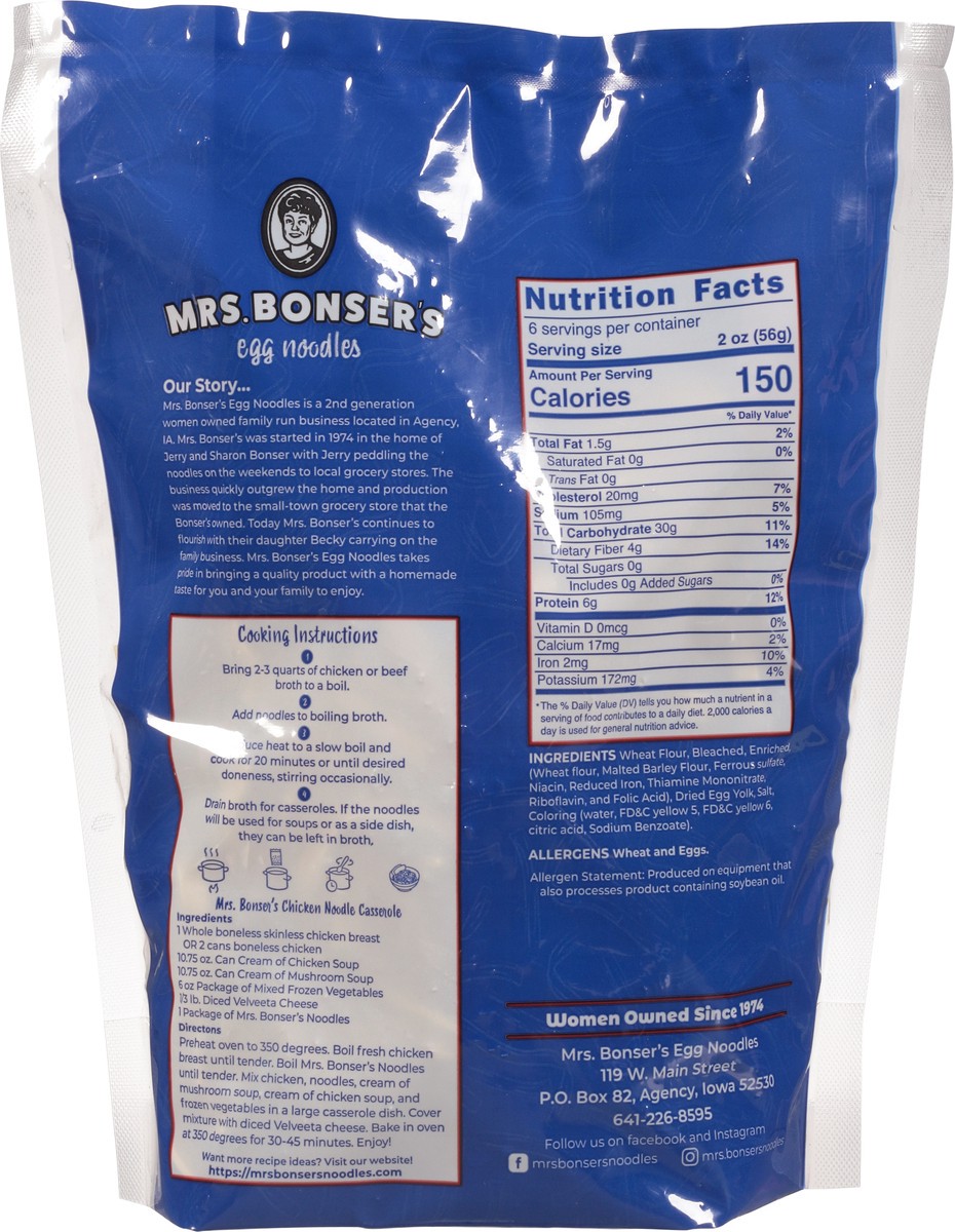 slide 11 of 14, Mrs. Bonser's Egg Noodles Home Style Original Flavor Egg Noodles 12 oz, 12 oz