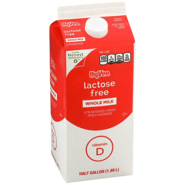 slide 1 of 1, Hy-vee Lactose Free Whole Milk, 64 fl oz