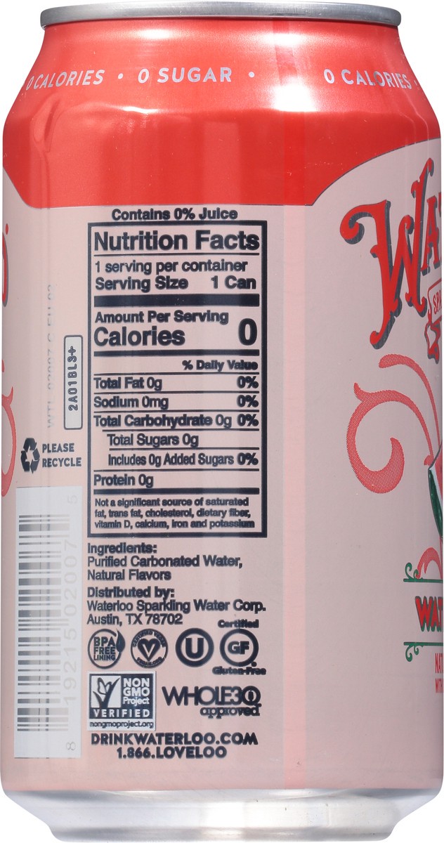 slide 2 of 9, Waterloo Watermelon Sparkling Water 12 fl oz, 12 fl oz