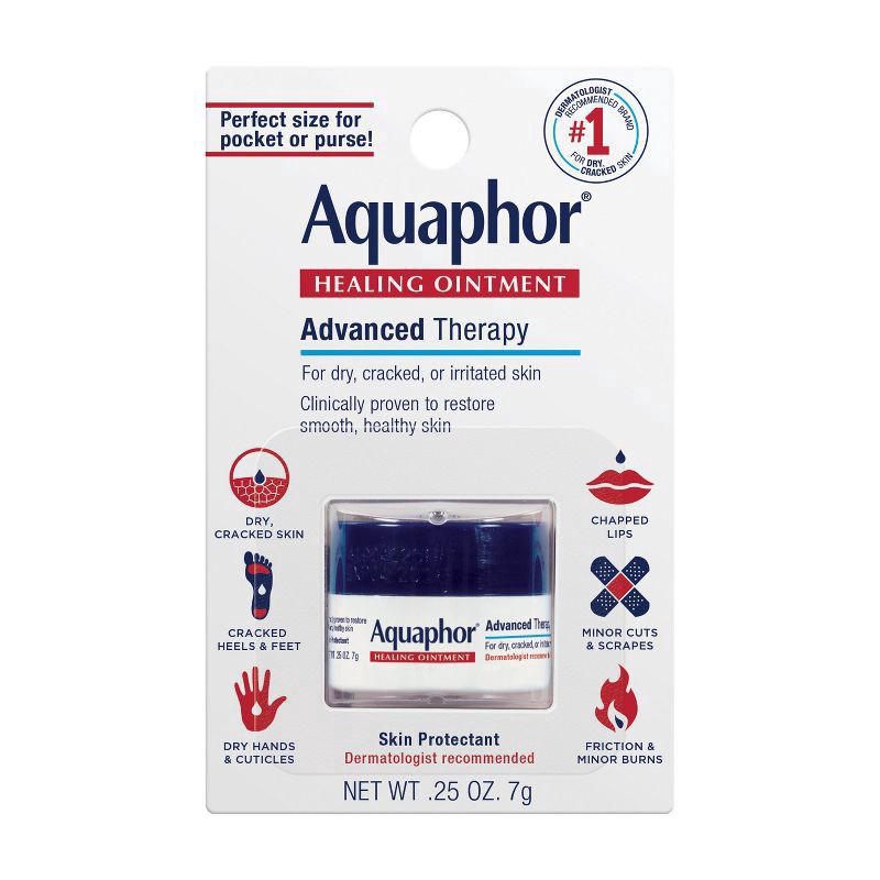 slide 1 of 9, Aquaphor Advanced Therapy Healing Ointment Skin Protectant 0.25 oz. Carded Pack, 0.25 oz