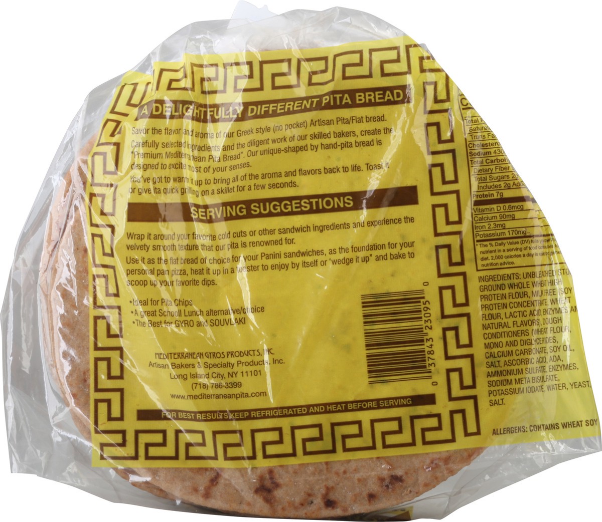 slide 4 of 12, Mediterranean Stone Ground Whole Wheat Pita Bread 6 - 3 oz Pitas, 6 ct