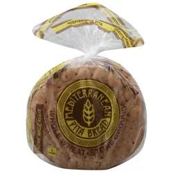 Mediterranean Stone Ground Whole Wheat Pita Bread 6 - 3 oz Pitas