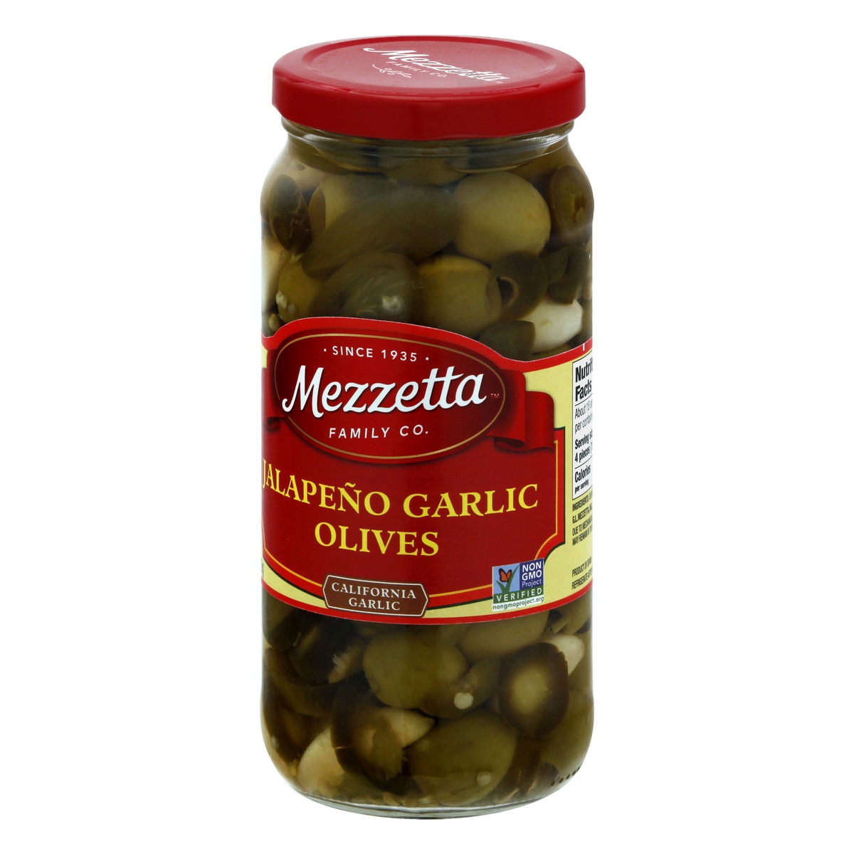 slide 3 of 11, Mezzetta Jalapeno Garlic Olives, 9.5 oz