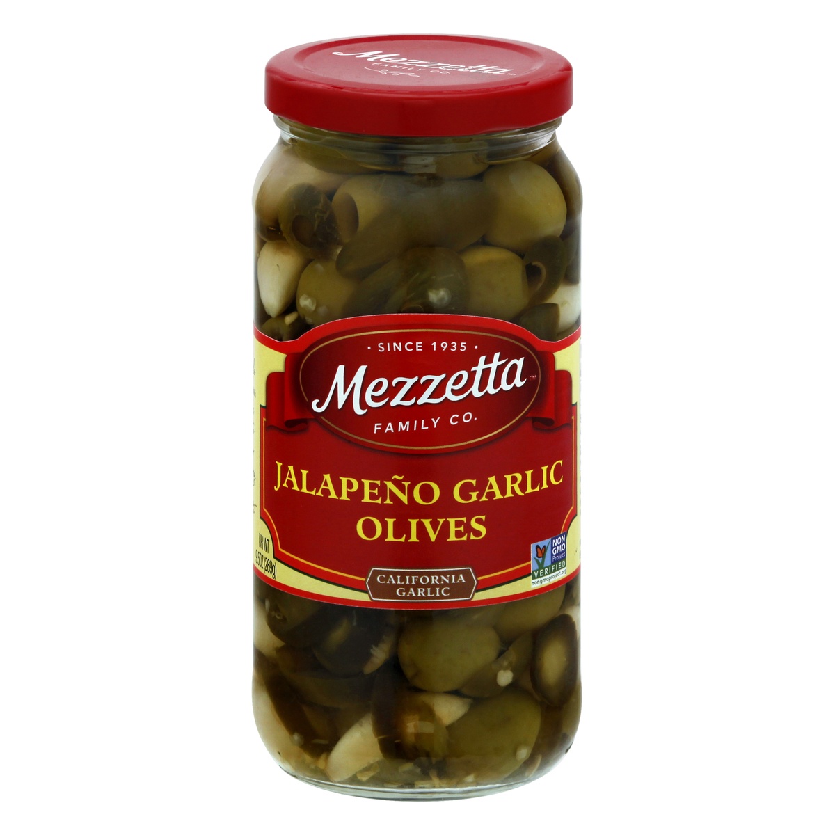 slide 1 of 11, Mezzetta Jalapeno Garlic Olives, 9.5 oz