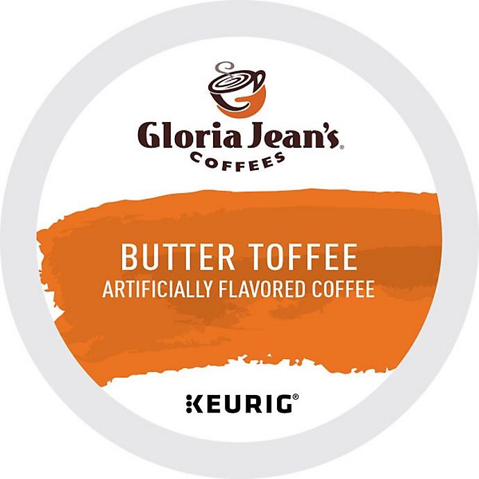 slide 2 of 7, Gloria Jean's Butter Toffee Flavored Coffee Keurig K-Cup Pods, 48 ct