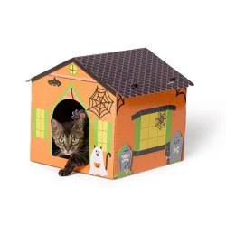 Pet Halloween Thrills & Chills® Trick Or Treat Hideout Scratch Haunted Hut