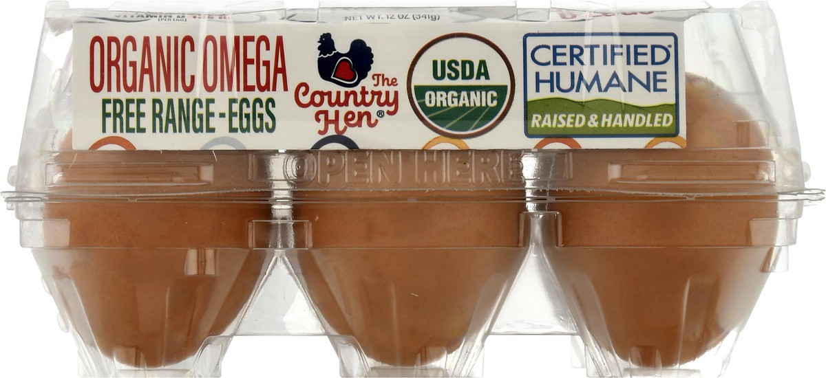 slide 6 of 12, The Country Hen Large Organic Omega Free Range Eggs 6 ea, 6 ct