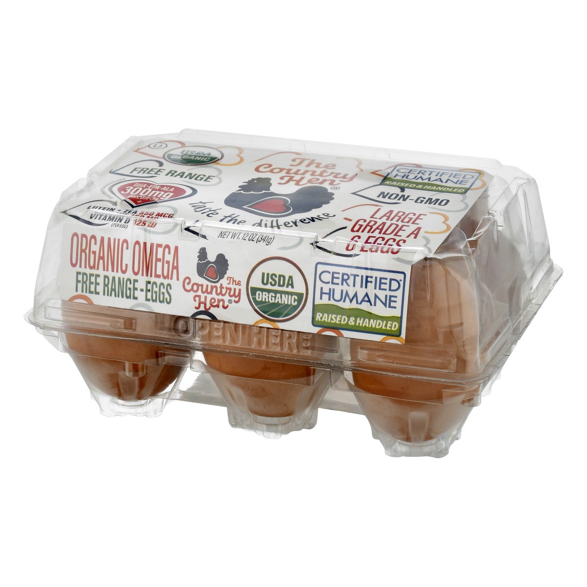 slide 8 of 12, The Country Hen Large Organic Omega Free Range Eggs 6 ea, 6 ct