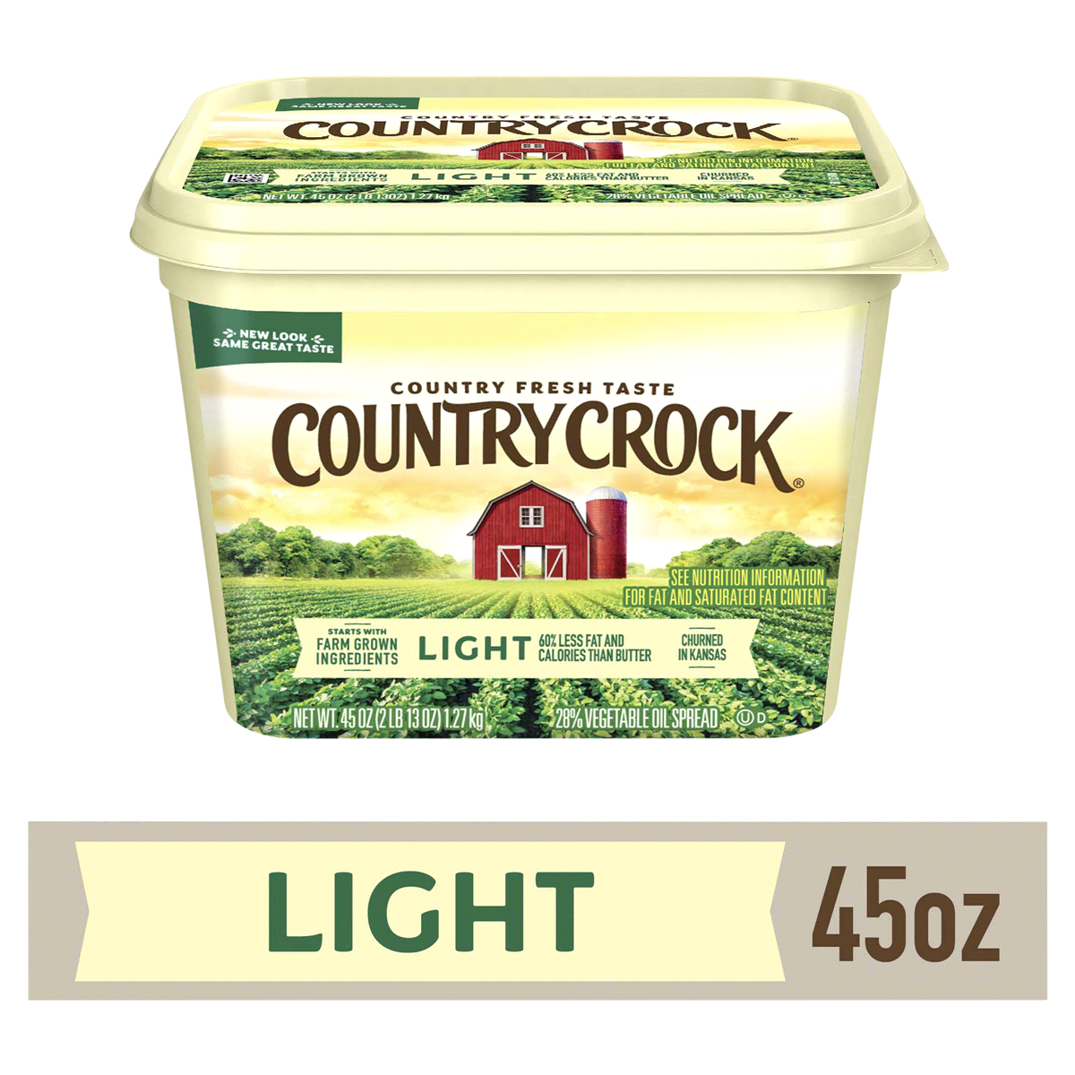 slide 1 of 4, Country Crock Light Vegetable Oil Spread Tub, 45 oz