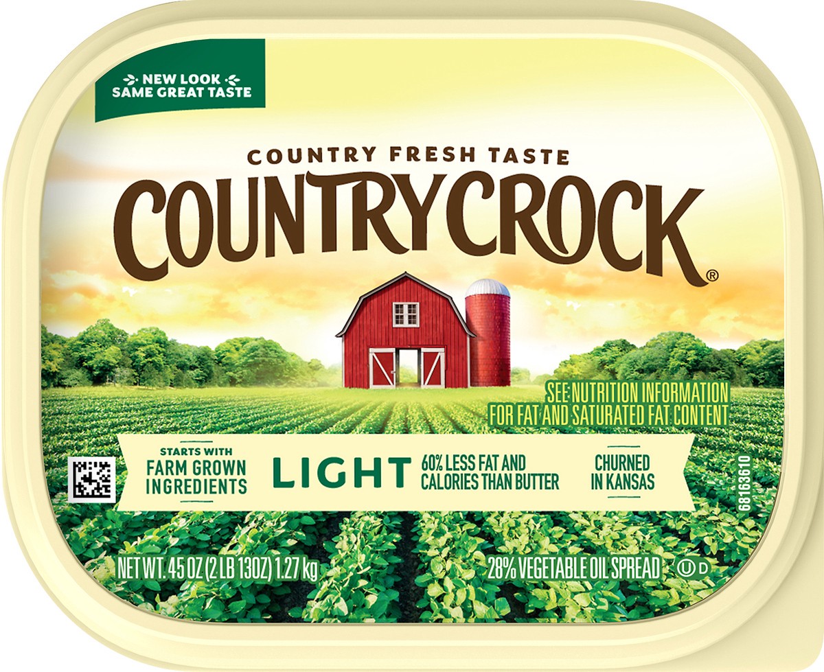 slide 8 of 8, Country Crock Light Vegetable Oil Spread Tub, 45 oz